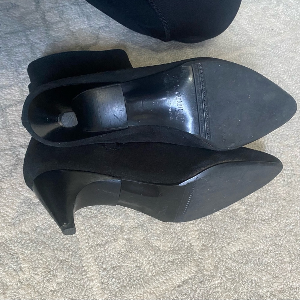 La CANADIENNE black suede pointed steel stiletto - Picture 5 of 9